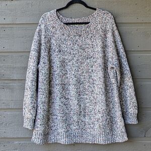 CHAPS Wide Neck Multicolor Chunky Knit Sweater Size 1X